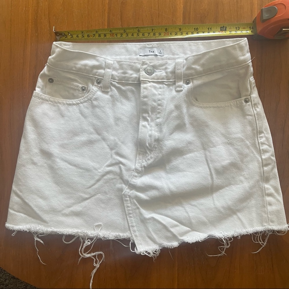 Aritzia White Denim Mini Skirt